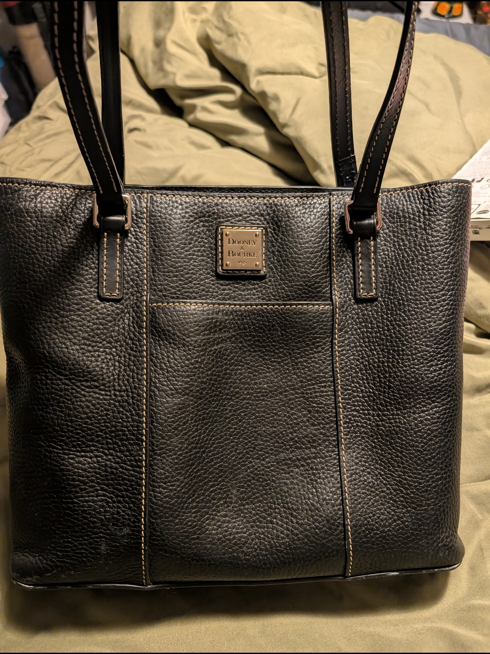 Dooney & Bourke Black Pebbled Leather Tote Bag